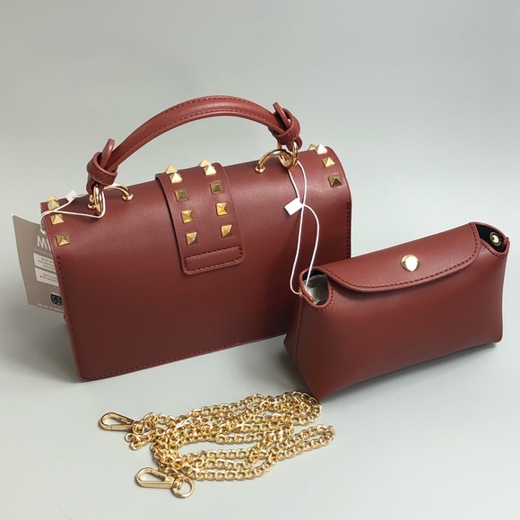 Most Wanted Clear Crossbody Purse with Gold Studs - Picture 4 of 16